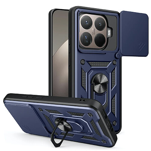 Htdmobiles Coque pour Xiaomi 15T Pro 5G - housse etui rigide anti choc + verre trempe - BLEU FONCE