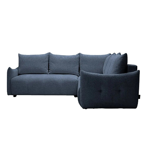 Casanova Canapé panoramique convertible tissu chenille 5 places Bleu