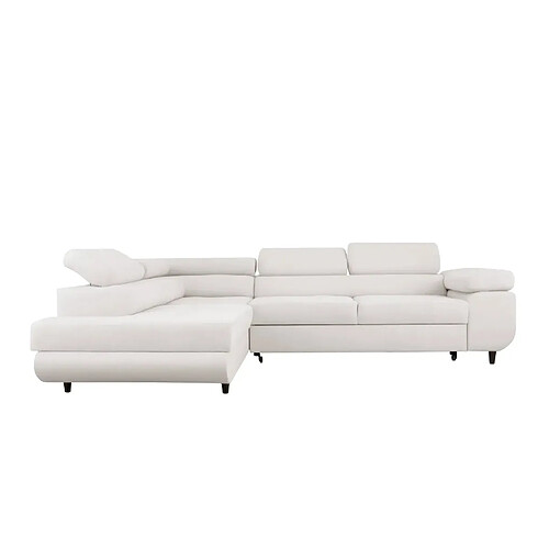 Casanova Canapé d'angle convertible tissu lisse 4 places Beige Gauche