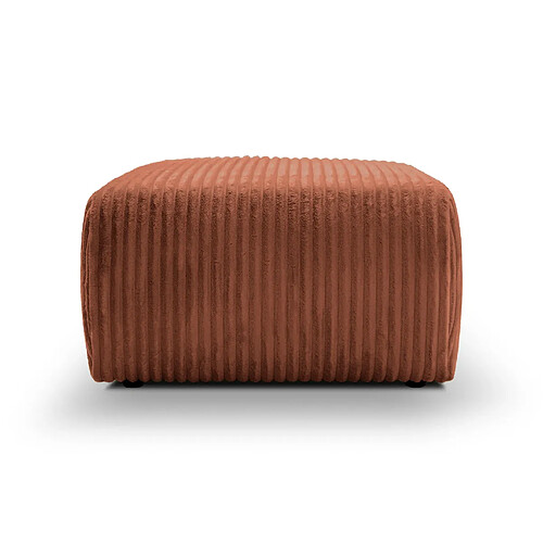Casanova Pouf en velours côtelé Terracotta 74x74x41
