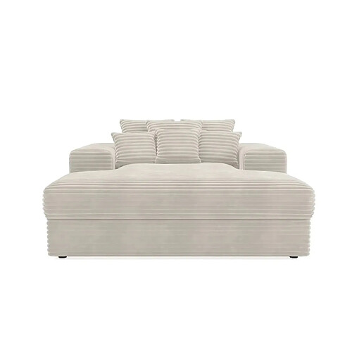 Casanova Canapé droit gros velours côtelé 2 places Beige