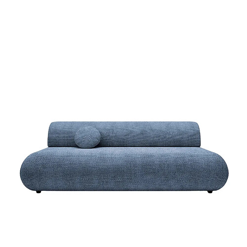 Casanova Canapé droit convertible tissu lisse 2 places Bleu