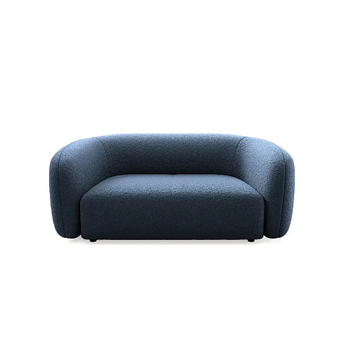 Casanova Canapé droit tissu bouclette 2 places Bleu
