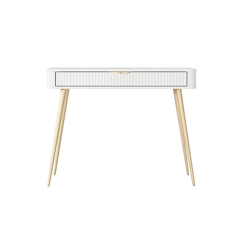 Casanova Bureau 100cm effet rainuré - Blanc