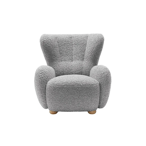 Casanova Fauteuil tissu bouclette Gris clair