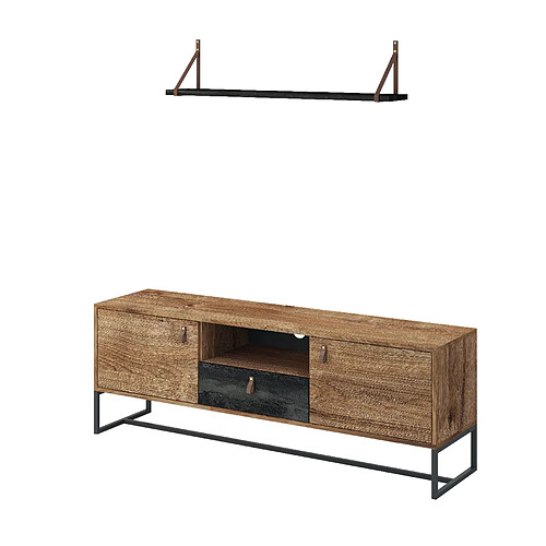 Casanova Meuble TV en bois 150cm Brun foncé