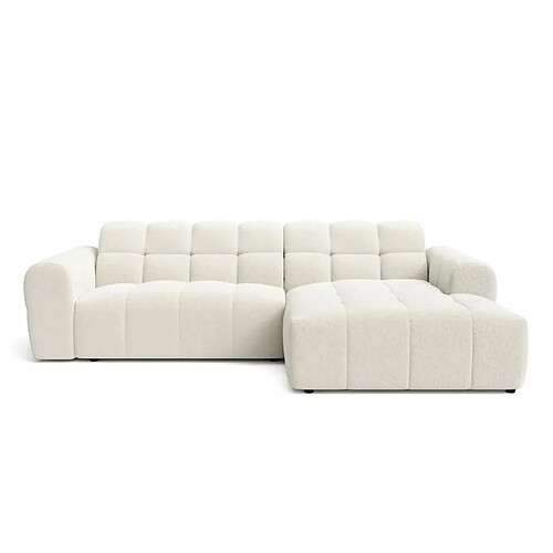 Casanova Canapé d'angle tissu bouclette 4 places Beige Gauche