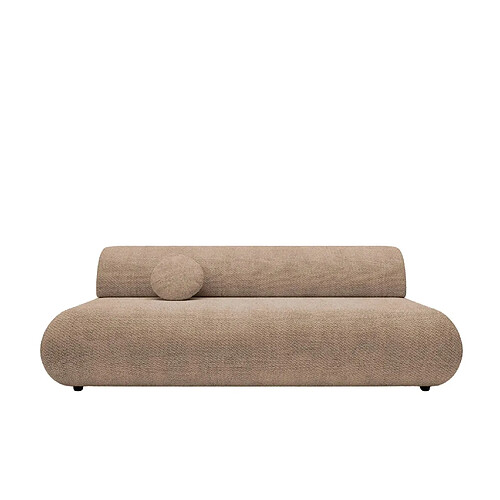 Casanova Canapé droit convertible tissu lisse 2 places Café
