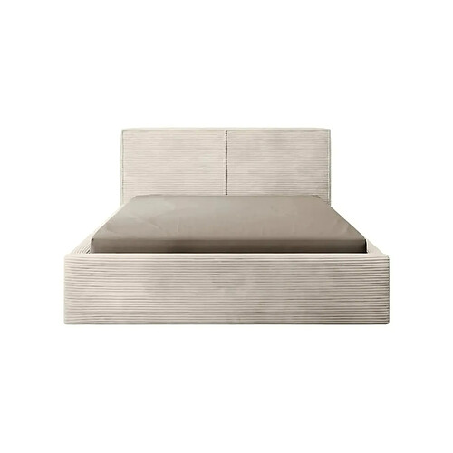 Casanova Lit coffre velours côtelé 140x200cm Beige