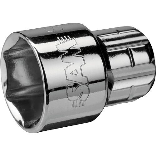 Sam Outillage SHS-10 Douille traversante 1/2" 10 mm 6 pans chromée