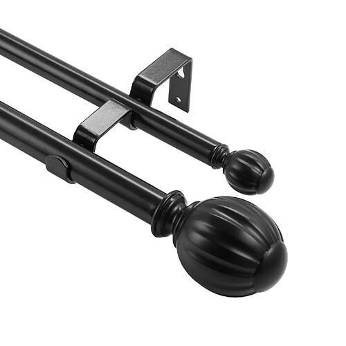 Vevor Tringle à rideau double extensible 92-183cm, fer, charge 13,6kg, noir