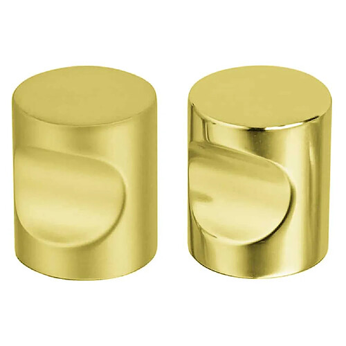 FERRASSE 105018l02 Bouton laiton Ø18 mm cylindrique poli encoche - 2 pcs