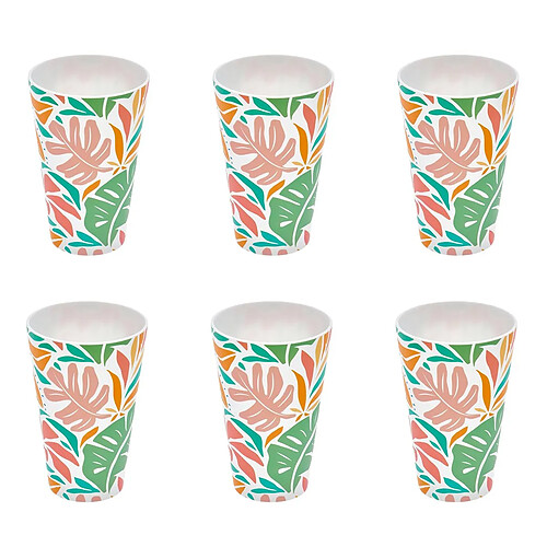 Five Simply Smart Lot de 6 Verres Réutilisables Eden 38cl Multicolore