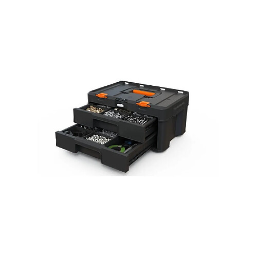 Worx Stack N Roll 2 tiroirs 48 x 33 x 23 cm Noir - Boîte de rangement outils
