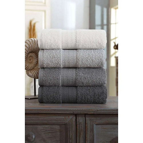 Ensemble de 4 Serviettes de Main - 50 x 85 cm - Gris