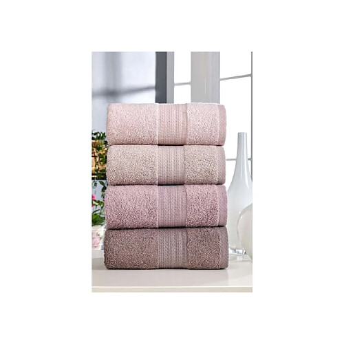 Kein Hersteller Set 4 serviettes à main 50 x 85 cm Poudre 100% coton - 336EPJ1189
