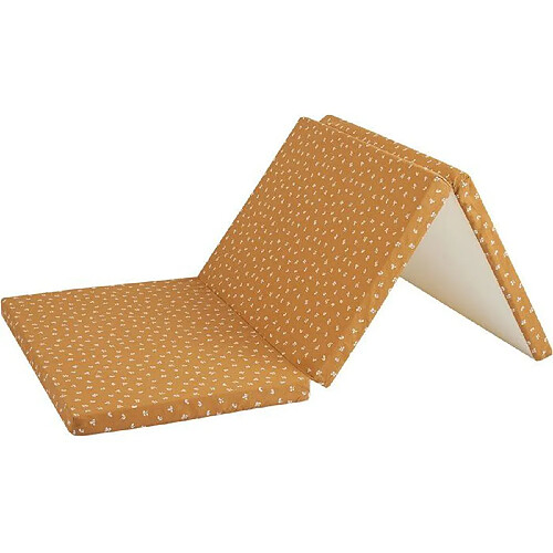 Matelas de voyage - CANDIDE - 120 x 60 cm - 4 cm d'épaisseur - Pliable - Camel
