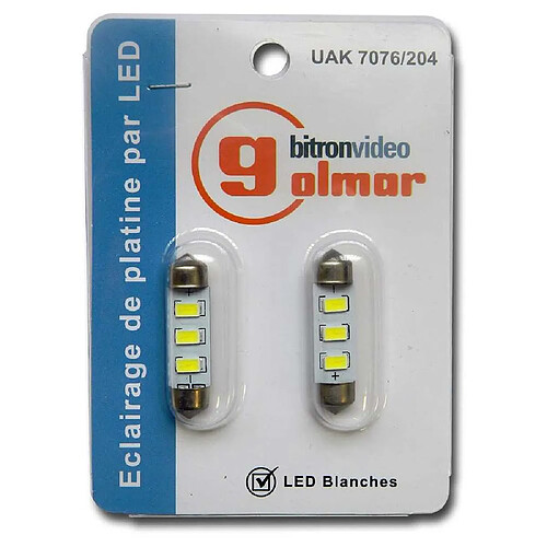 Golmar UAK7076/204 Lampe navette LED 12 V blanc pack de 2