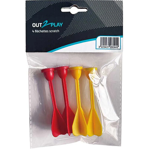 Outplay Pack 4 fléchettes à ventouse - 2 rouges 2 jaunes