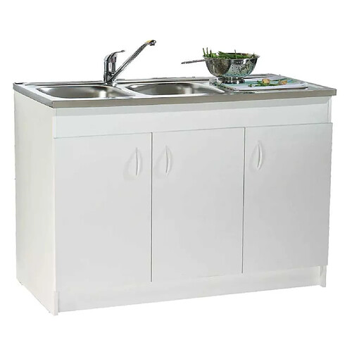 Neova S12N03140 Meuble sous-évier 1400x600x822 mm 3 portes blanc