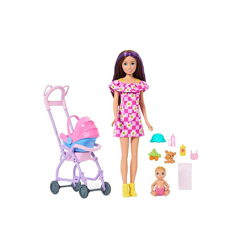 Barbie Skipper Babysitters Inc. Coffret poupée 226 mm avec poussette et accessoires