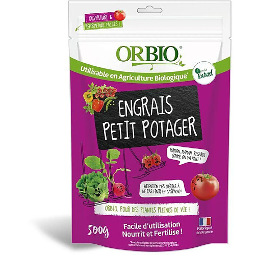 Engrais organique granéulé 500 g NPK 4-3-7 pour potager