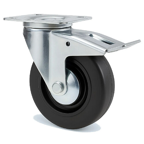 Guitel PORT-R 100 mm Roulette fixe caoutchouc noir 100 kg - réf. 700510