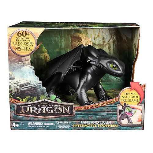 Spin Master How to Train Your Dragon Krokmou figurine interactive Noir 4 ans