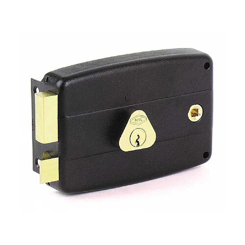 Cisa 3005016000 Serrure monopoint horizontale applique 50 mm gauche cylindre triangulaire noir