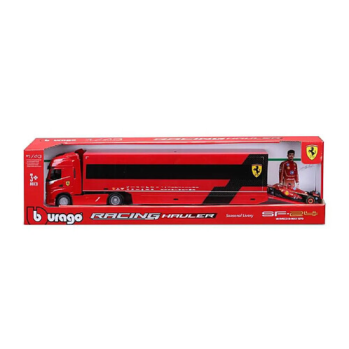 Bburago Iveco S-Way 570 Racing Hauler 1:43 avec 1 Formule 1 (Ferrari)