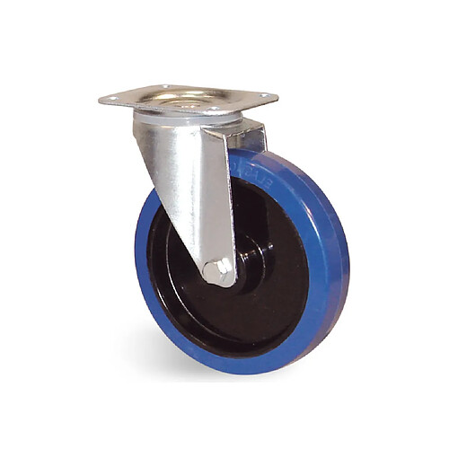 Guitel EP5BA160 571R Roulette à platine pivotante 160 mm gomme bleue