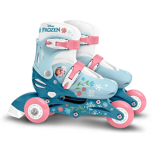 La Reine Des Neiges Patins 2-en-1 ajustables taille 27-30 motif Frozen bleu clair