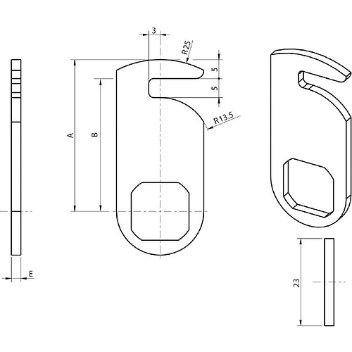 Ronis Came Modèle 911-17 Came 1729/911 - 66525 - Platine droite/coudée/crochet