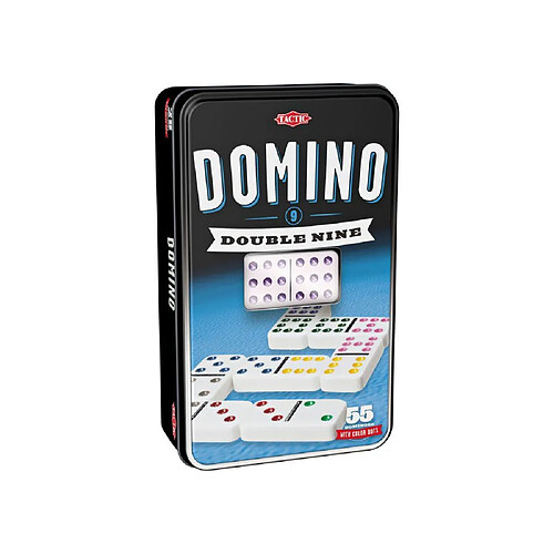 Tactic Games TA53914 Domino Double-9 55 tuiles boîte métal