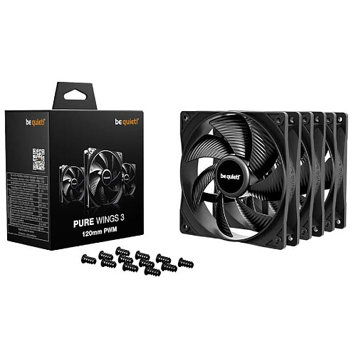 be quiet! Silence ! Pack de 3 ventilateurs PURE WINGS 3 120 mm PWM (BL141)