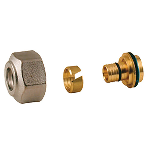 Giacomini R179X027 Adaptateur compression PER/PB 16x12x10 écrou nickelé laiton