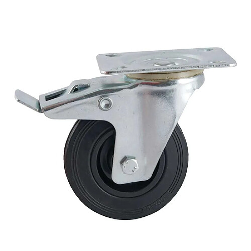 Avl 508842O Roulette 100 mm caoutchouc pivotante avec frein platine