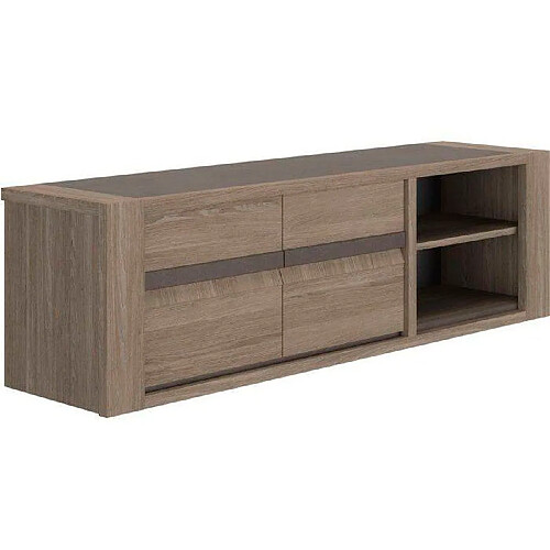Meuble TV MARCEAU ? Finition chêne roseau ? 190 × 48 × 57 cm ? GAMI
