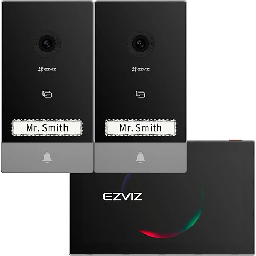 EZVIZ Interphone Vidéo - HP7 - Kit 2 Entrées - 2 Unités Extérieures - Moniteur Intérieur