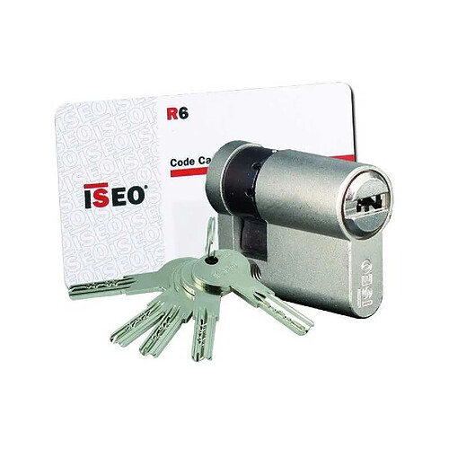 Iseo IS R6 Cylindre demi-profil 10x30 mm nickelé mat 6 goupilles