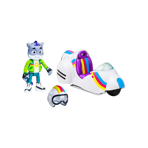 Bandai PMCC9010 Moto tout-terrain 8 cm et figurine Sam Snow - Enquêtes Sauvages