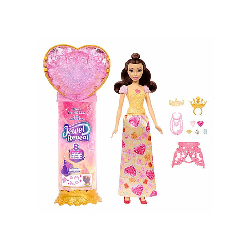 Mattel Poupée Belle Disney Princess Jewel Reveal avec boîte à bijoux et accessoires
