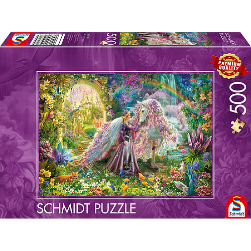 Schmidt Spiele 59718 Puzzle 500 pièces rectangulaire Fantasy Traumreise mit Einhorn