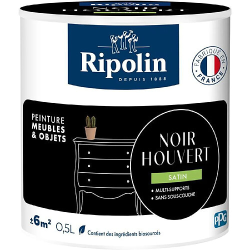 Peinture meuble et objet - Noir houvert - Satiné - Ripolin - 0,5L