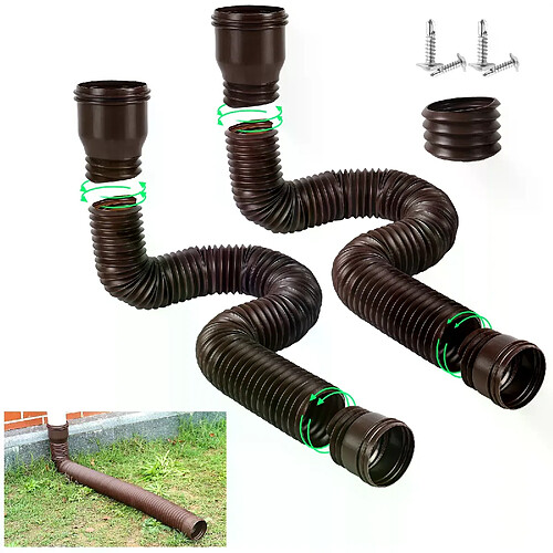 ByteLike Rallonge de descente de gouttière flexible - Lot de 2