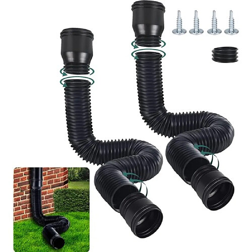 ByteLike Rallonge de descente de gouttière flexible - Lot de 2