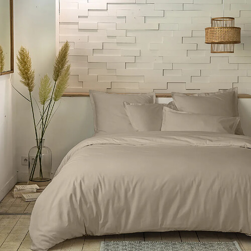 Home Collection Parure housse de couette 100%percale de coton 80 fils/cm2-uni