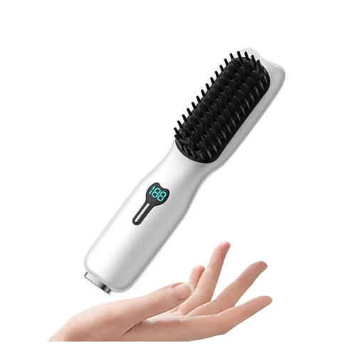 INF Brosse Lissante Portable Sans Fil - Rechargeable & Température Réglable White