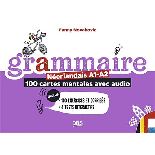 Grammaire néerlandais A1-A2 : 100 cartes mentales avec audio