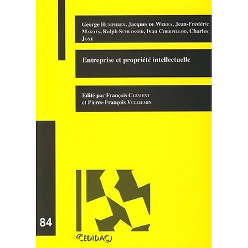 Entreprise et propriété intellectuelle : travaux de la journée d'étude du 3 juin 2009 · Occasion